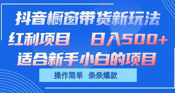 抖音橱窗带货新玩法，单日收益几张，操作简单，条条爆款【揭秘】-生财有道