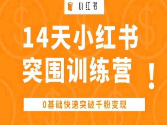 14天小红书突围训练营 ，0基础快速突破千粉变现-生财有道
