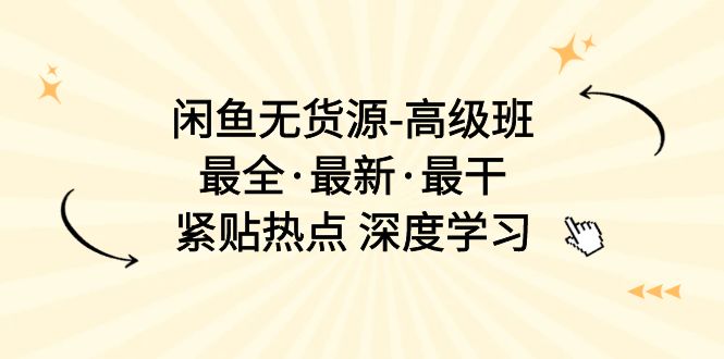 （10886期）闲鱼无货源-高级班，最全·最新·最干，紧贴热点 深度学习（17节课）-生财有道