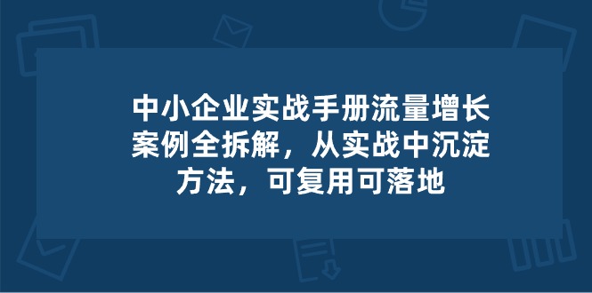 （10889期）中小 企业 实操手册-流量增长案例拆解，从实操中沉淀方法，可复用可落地-生财有道