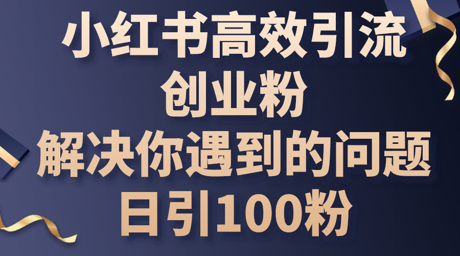 （10929期）小红书高效引流创业粉，解决你遇到的问题，日引100粉-生财有道