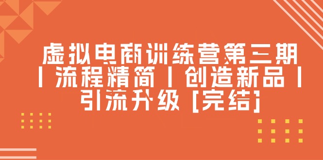 （10960期）虚拟电商训练营第三期丨流程精简丨创造新品丨引流升级 [完结]-生财有道