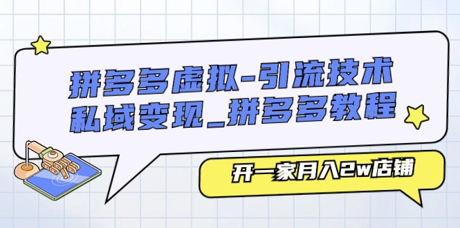 （11054期）拼多多虚拟-引流技术与私域变现_拼多多教程：开一家月入2w店铺-生财有道