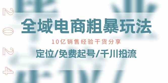 全域电商粗暴玩法课：10亿销售经验干货分享！定位/免费起号/千川投流-生财有道