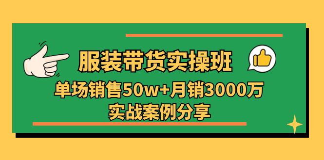（11071期）服装带货实操培训班：单场销售50w+月销3000万实战案例分享（27节）-生财有道