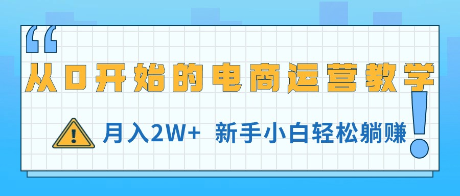 （11081期）从0开始的电商运营教学，月入2W+，新手小白轻松躺赚-生财有道