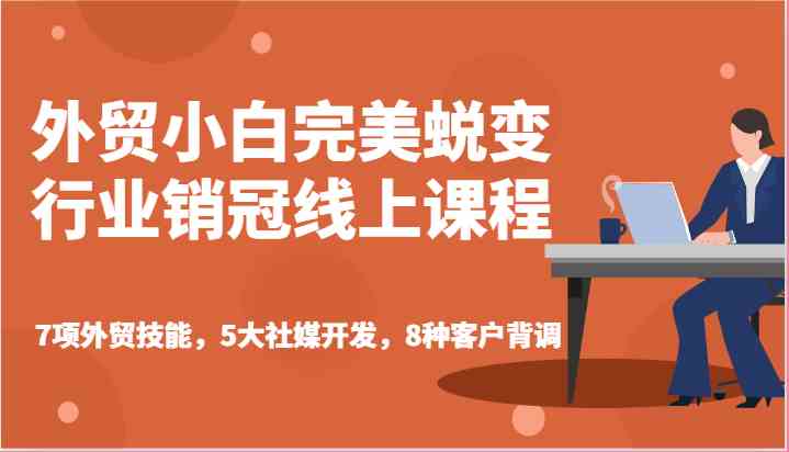 外贸小白完美蜕变行业销冠线上课程-7项外贸技能，5大社媒开发，8种客户背调-生财有道