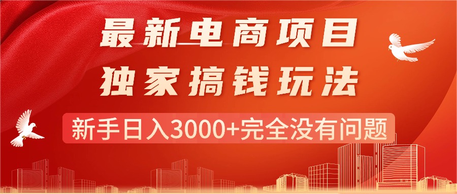 （11101期）最新电商项目-搞钱玩法，新手日入3000+完全没有问题-生财有道