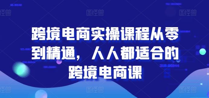 跨境电商实操课程从零到精通，人人都适合的跨境电商课-生财有道