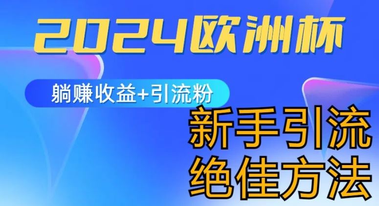 2024欧洲杯风口的玩法及实现收益躺赚+引流粉丝的方法，新手小白绝佳项目【揭秘】-生财有道