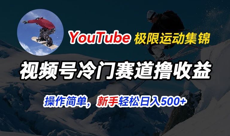 视频号冷门赛道撸收益，YouTube搬运极限运动集锦，暴力起号，操作简单流量高，轻松日入5张【揭秘】-生财有道