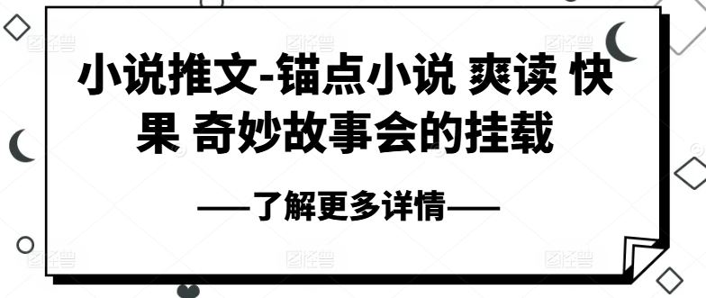 小说推文-锚点小说 爽读 快果 奇妙故事会的挂载-生财有道