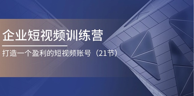 （11278期）企业短视频训练营：打造一个盈利的短视频账号（21节）-生财有道