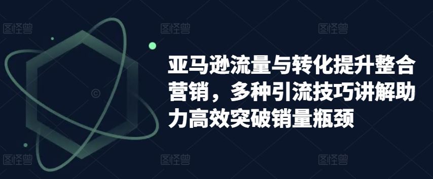 亚马逊流量与转化提升整合营销，多种引流技巧讲解助力高效突破销量瓶颈-生财有道
