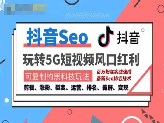 抖音SEO引流培训课程-抓住抖音风口，实现搜索排名，获取精准流量，快速成交变现-生财有道