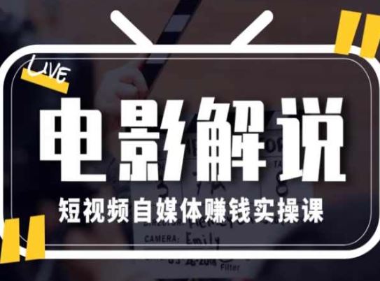 电影解说短视频自媒体赚钱实操课，教你做电影解说短视频，月赚1万-生财有道