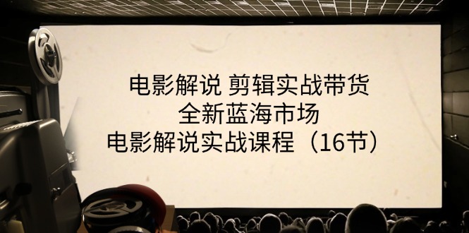 （11367期）电影解说 剪辑实战带货全新蓝海市场，电影解说实战课程（16节）-生财有道