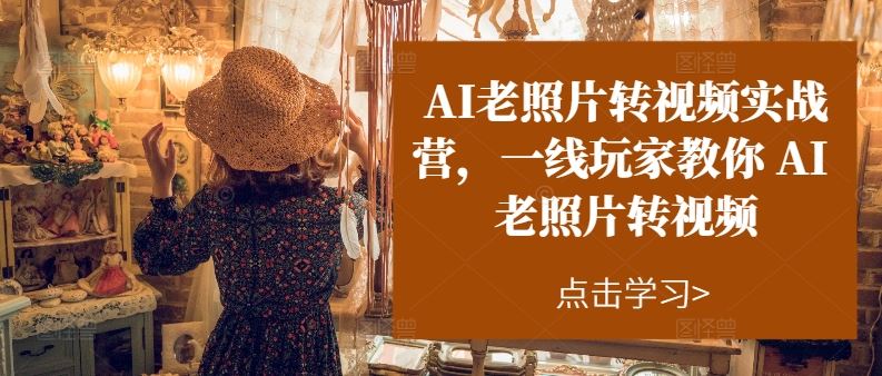 AI老照片转视频实战营，一线玩家教你AI老照片转视频-生财有道