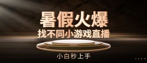 暑假火爆找不同小游戏直播间，小白秒上手【揭秘】-生财有道