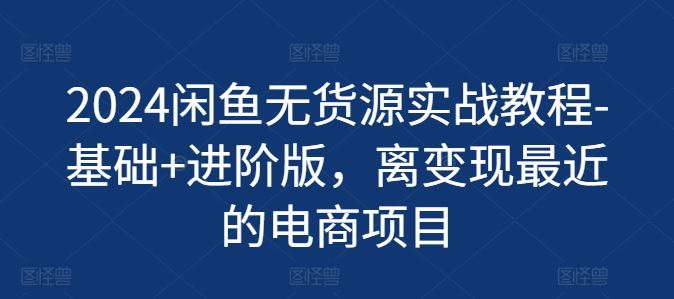 2024闲鱼无货源实战教程-基础+进阶版，离变现最近的电商项目-生财有道