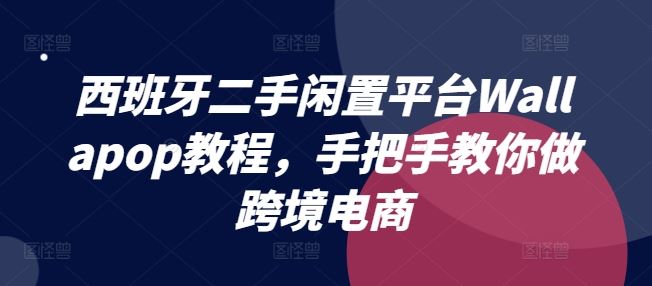 西班牙二手闲置平台Wallapop教程，手把手教你做跨境电商-生财有道