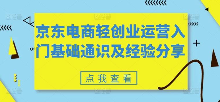 京东电商轻创业运营入门基础通识及经验分享-生财有道