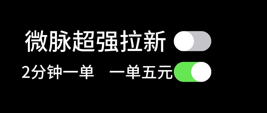 （11580期）微脉超强拉新， 两分钟1单， 一单利润5块，适合小白-生财有道