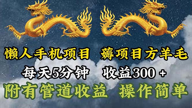 （11600期）懒人手机项目，每天5分钟，每天收益300+，多种方式可扩大收益！-生财有道