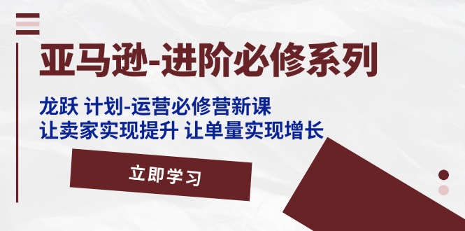 （11623期）亚马逊-进阶必修系列，龙跃 计划-运营必修营新课，让卖家实现提升 让单…-生财有道