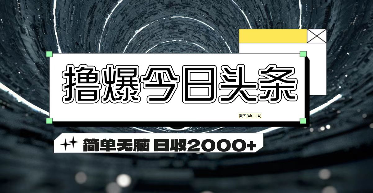 （11665期）撸爆今日头条 简单无脑操作 日收2000+-生财有道