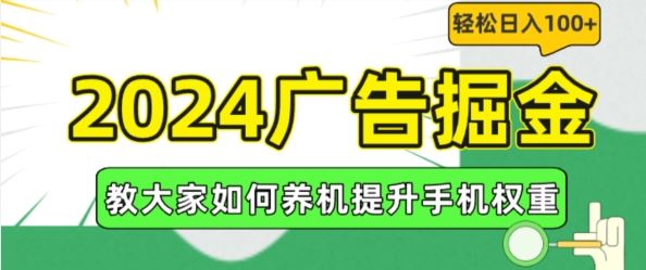 2024广告掘金，教大家如何养机提升手机权重，轻松日入100+【揭秘】-生财有道