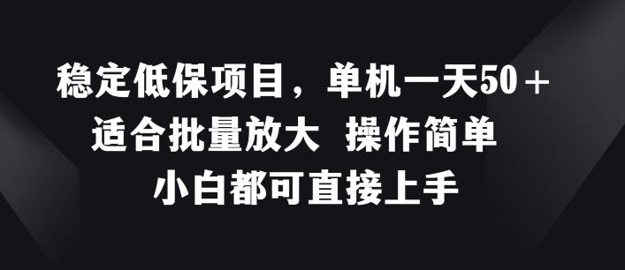 稳定低保项目，单机一天50+适合批量放大 操作简单 小白都可直接上手【揭秘】-生财有道