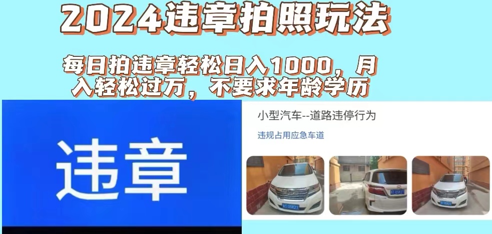 （11743期）2024违章拍照新玩法，推广躺赚+拍照赚钱双模式，日入1000+-生财有道