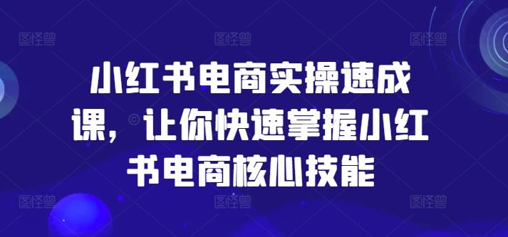 小红书电商实操速成课，让你快速掌握小红书电商核心技能-生财有道