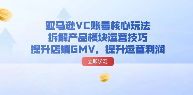 （11848期）亚马逊VC账号核心玩法，拆解产品模块运营技巧，提升店铺GMV，提升运营利润-生财有道