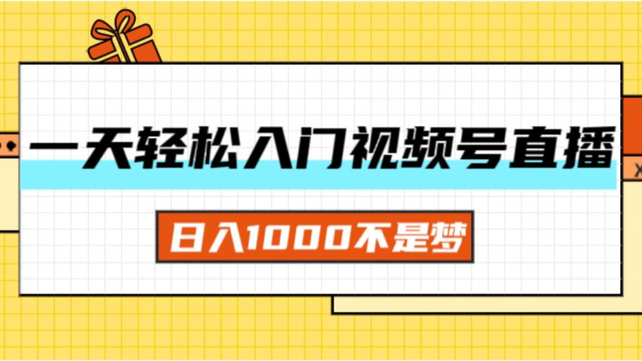 （11906期）一天入门视频号直播带货，日入1000不是梦-生财有道