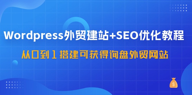 （11911期）WordPress-外贸建站+SEO优化教程：从0到1搭建可获得询盘外贸网站-57节课-生财有道