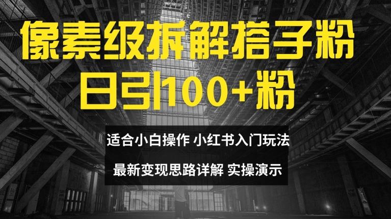像素级拆解搭子粉，日引100+，小白看完可上手，最新变现思路详解【揭秘】-生财有道
