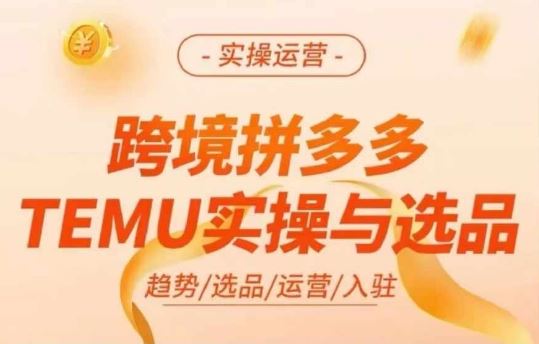 跨境拼多多TEMU实操与选品，多多temu跨境选品运营实操-生财有道