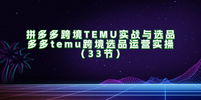（11934期）拼多多跨境TEMU实战与选品，多多temu跨境选品运营实操（33节）-生财有道
