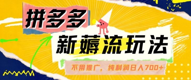 拼多多最新薅流玩法，无需开车推广，纯靠自然流吃饭-单纯赚50+利润，日入700+【揭秘】-生财有道