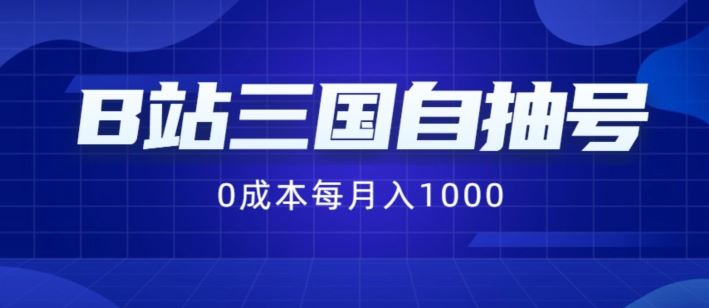 B站三国自抽号项目，0成本纯手动，每月稳赚1000【揭秘】-生财有道