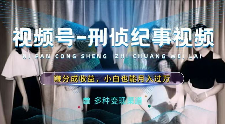利用刑侦纪实视频，赚视频号分成计划收益，操作简单，新手小白轻松月入过万【揭秘】-生财有道