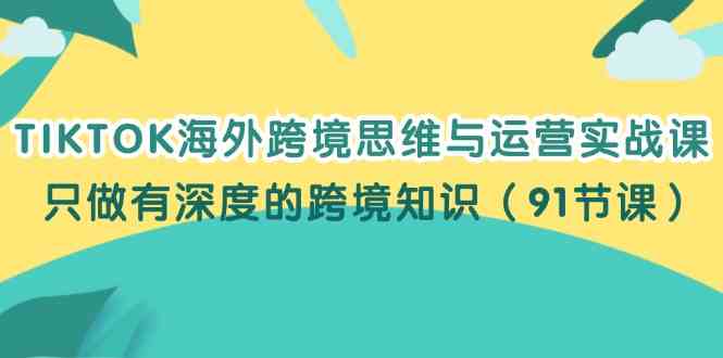 TIKTOK海外跨境思维与运营实战课，只做有深度的跨境知识（91节课）-生财有道