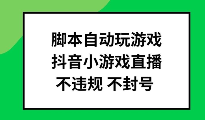 脚本自动玩游戏，抖音小游戏直播，不违规不封号可批量做【揭秘】-生财有道