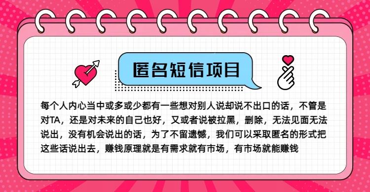 冷门小众赚钱项目，匿名短信，玩转信息差，月入五位数【揭秘】-生财有道