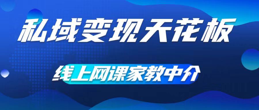 私域变现天花板，网课家教中介，只做渠道和流量，让大学生给你打工，0成本实现月入五位数【揭秘】-生财有道