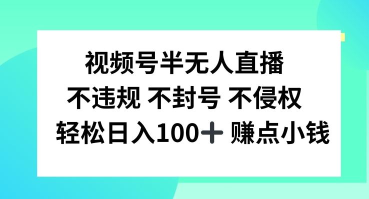 视频号半无人直播，不违规不封号，轻松日入100+【揭秘】-生财有道