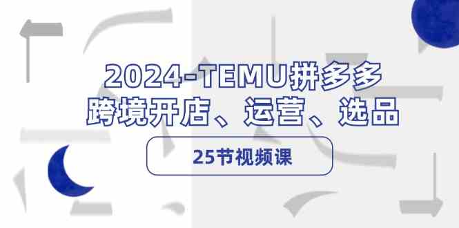 2024TEMU拼多多跨境开店、运营、选品（25节视频课）-生财有道