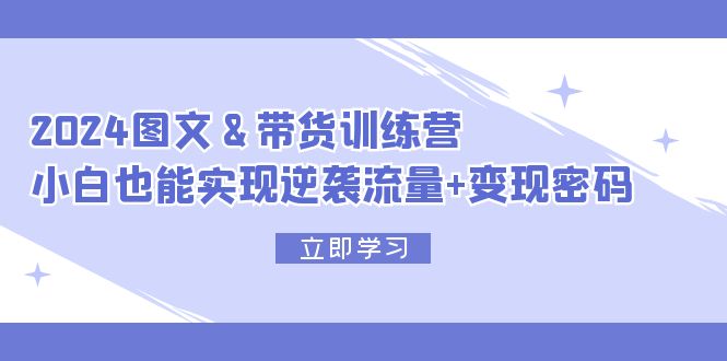 （12137期）2024 图文+带货训练营，小白也能实现逆袭流量+变现密码-生财有道